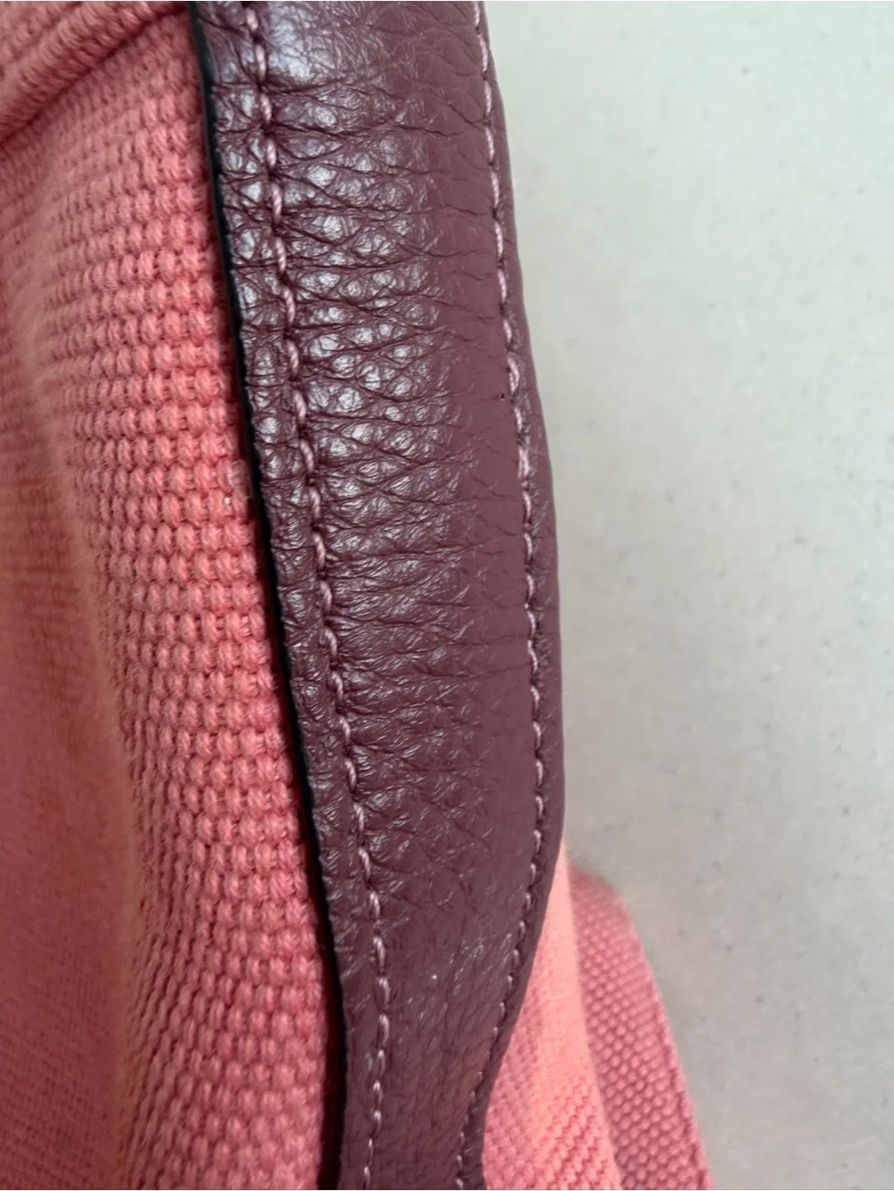 COACH Pink Canvas Tote Bag Stripe Handles C8293 18”x 11”x 6”